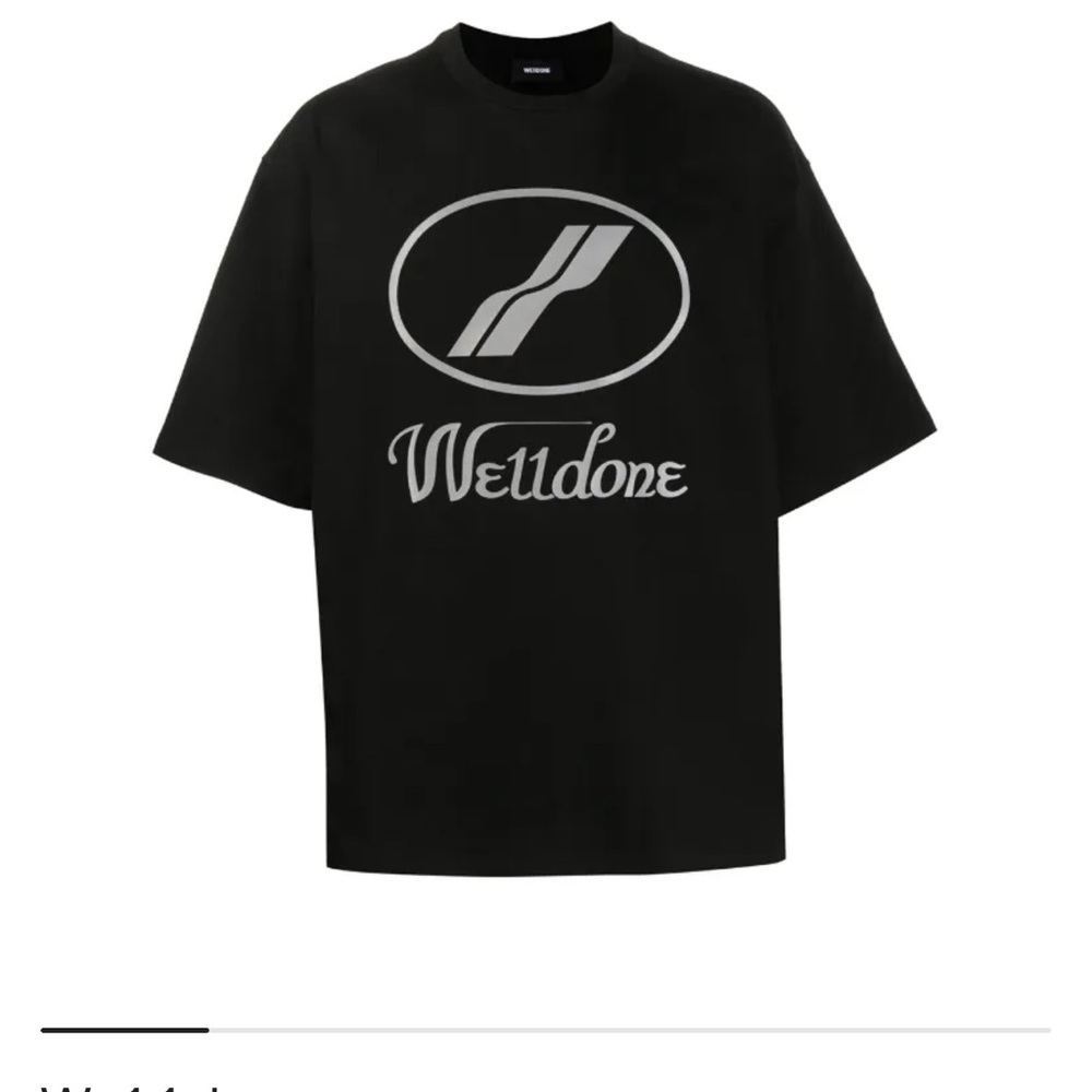 We11Done Black Logo Spellout Patch Size M Streetwear T-shirt Unisex